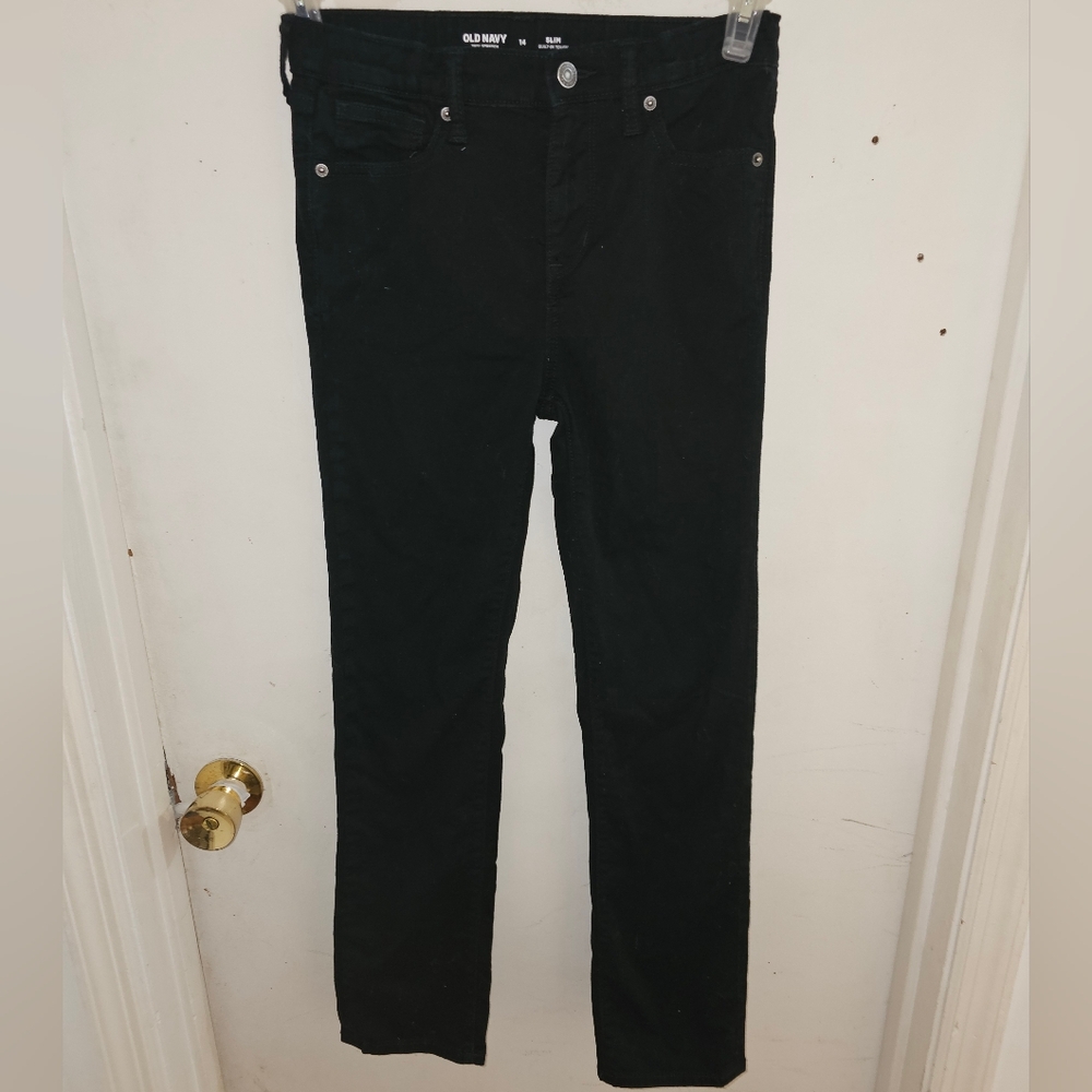 Old Navy Black Slim Fit Pants Boys Slim Size 14